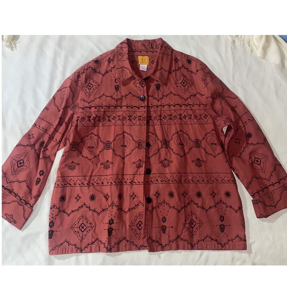 Ruby Rd. Geometric Beaded Jacket - image 1